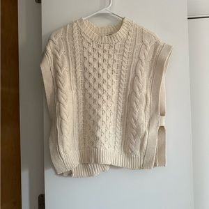 Aqua Cream Cable Knit Shrug